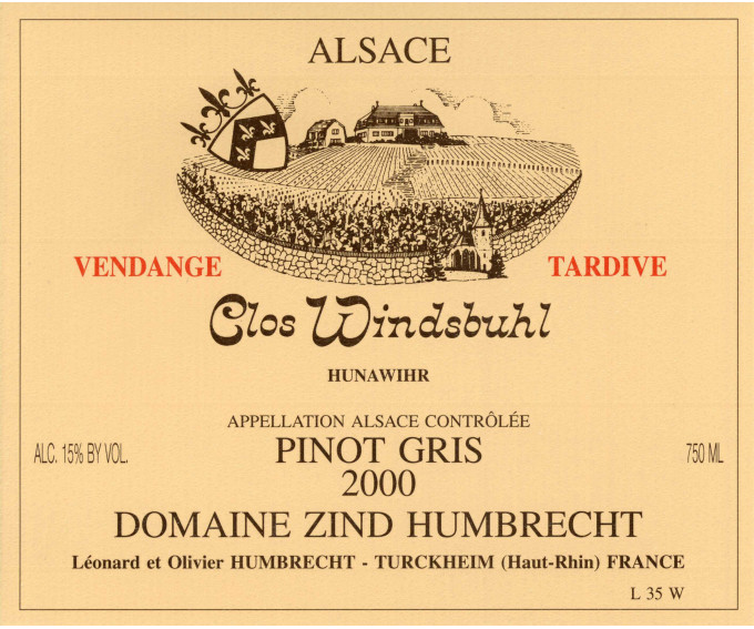 Pinot Gris Clos Windsbuhl 2000 - Vendange Tardive