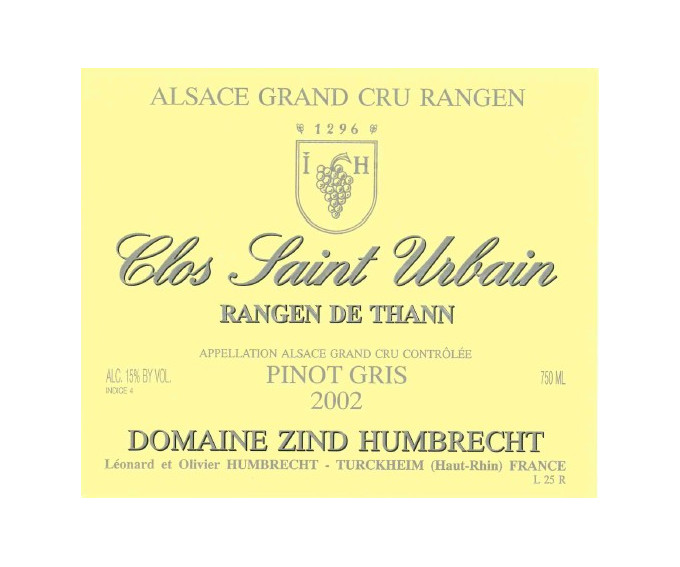 Pinot Gris Clos Saint Urbain Rangen de Thann Grand Cru 2002