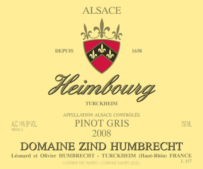 Pinot Gris Heimbourg 2008