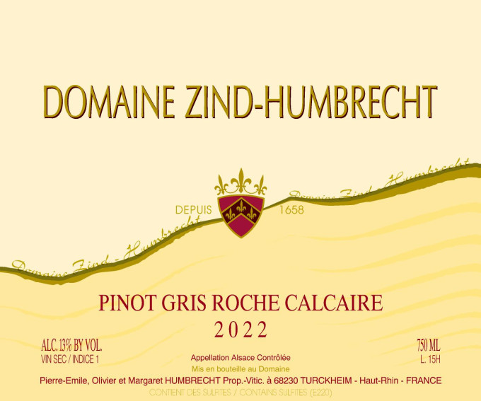 Pinot Gris Roche Calcaire 2022