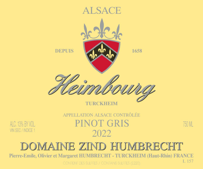 Pinot Gris Heimbourg 2022