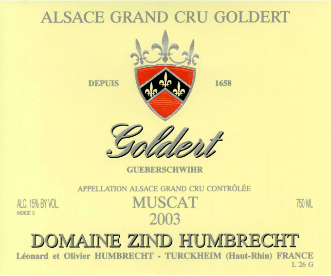 Muscat Grand Cru Goldert 2003