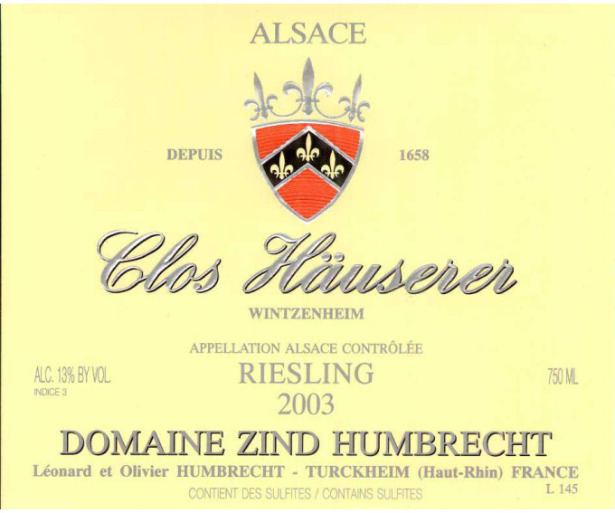 Riesling Clos Häuserer 2003