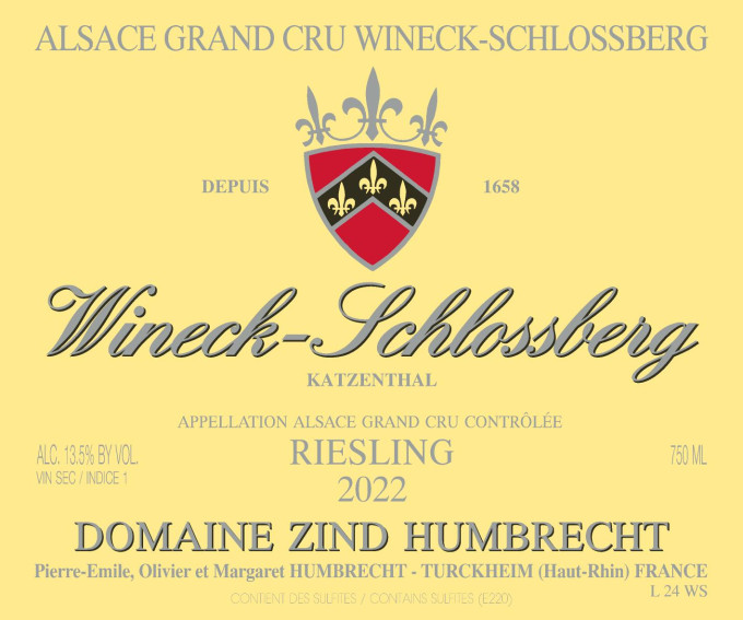 Riesling Grand Cru Wineck Schlossberg 2022