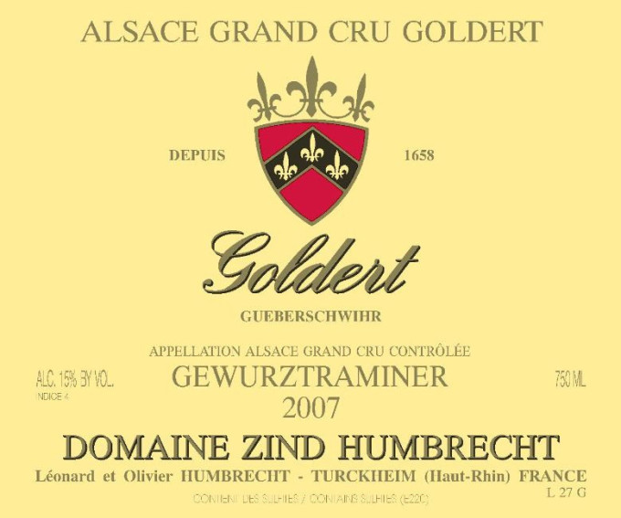 Gewurztraminer Goldert Grand Cru 2007