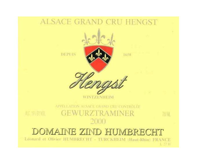 Gewurztraminer Grand Cru Hengst 2000