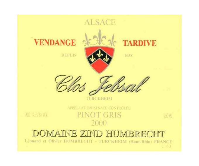 Pinot Gris Clos Jebsal VT 2000
