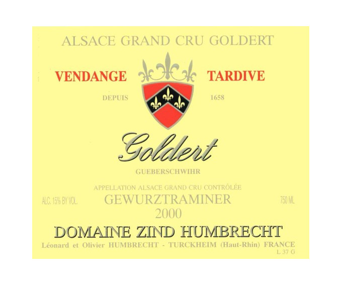 Gewurztraminer Grand Cru Goldert 2000 - Vendange Tardive