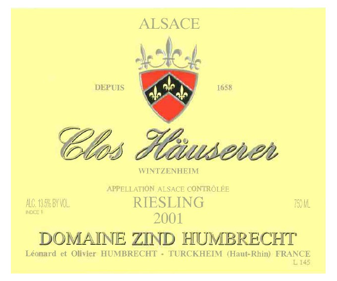 Riesling Clos Häuserer 2001