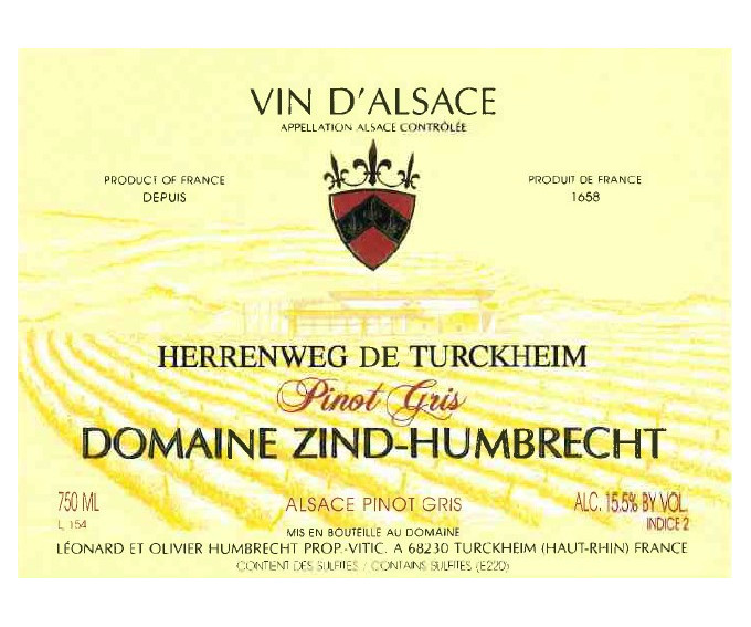 Pinot Gris Herrenweg de Turckheim 2001 Pinot Gris Herrenweg de Turckheim 2001