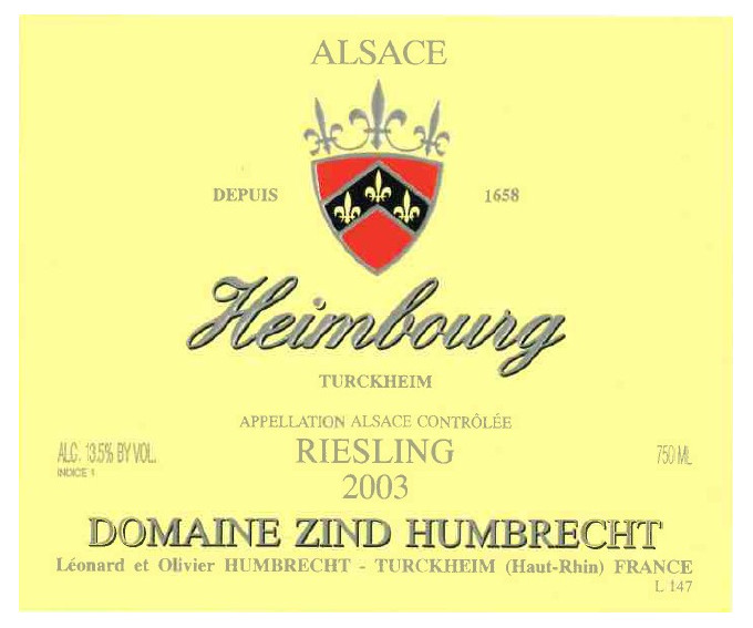 Riesling Heimbourg 2003 Riesling Heimbourg 2003