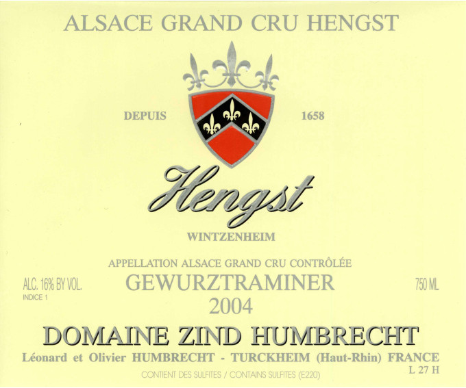 Gewurztraminer Grand Cru Hengst 2004