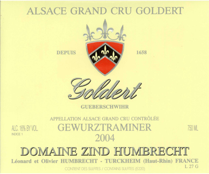 Gewurztraminer Grand Cru Goldert 2004