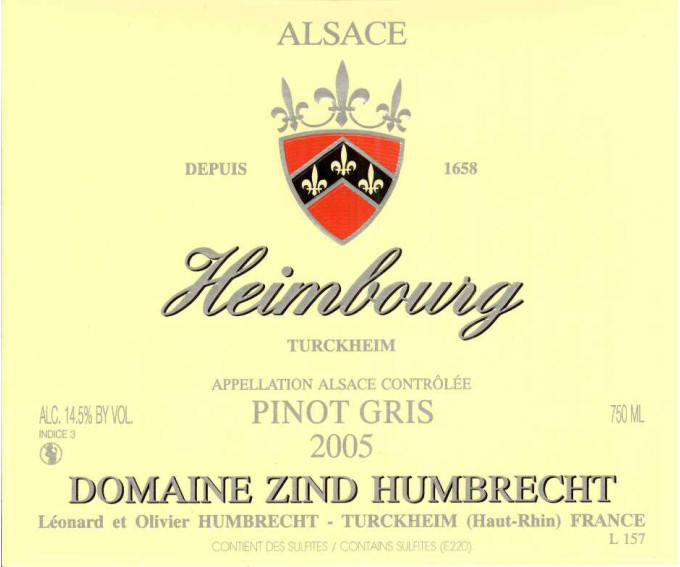 Pinot Gris Heimbourg 2005