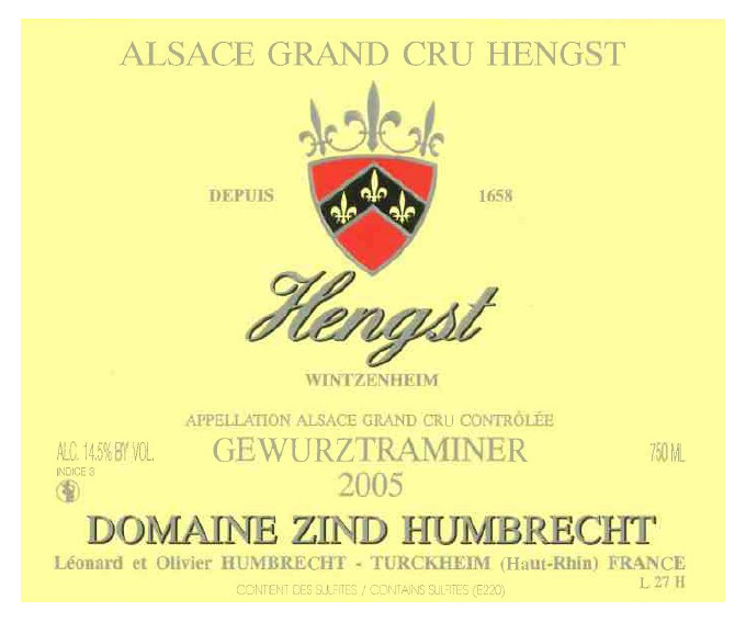 Gewurztraminer Grand Cru Hengst 2005