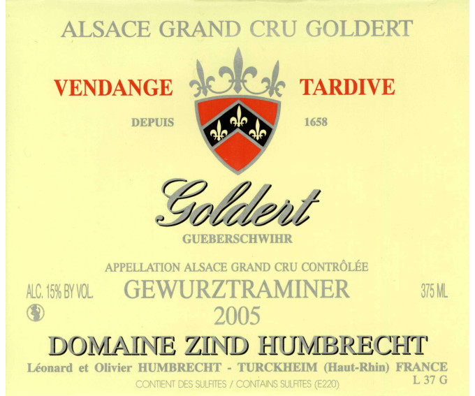 Gewurztraminer Grand Cru Goldert 2005 - Vendange Tardive