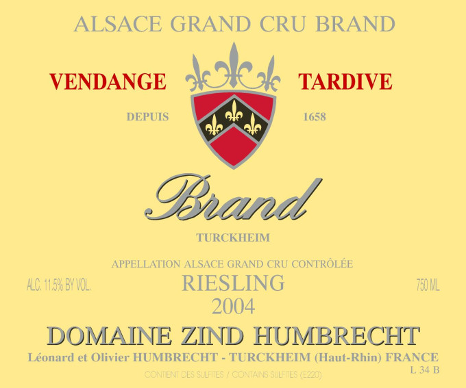 Riesling Grand Cru Brand 2004 - Vendange Tardive