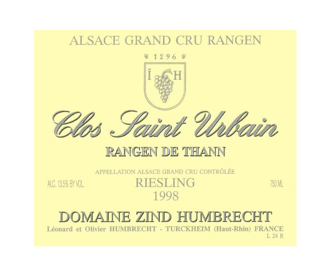 Riesling Grand Cru Rangen de Thann Clos Saint Urbain 1998