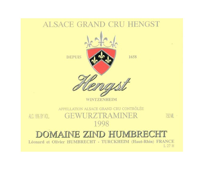 Gewurztraminer Grand Cru Hengst 1998