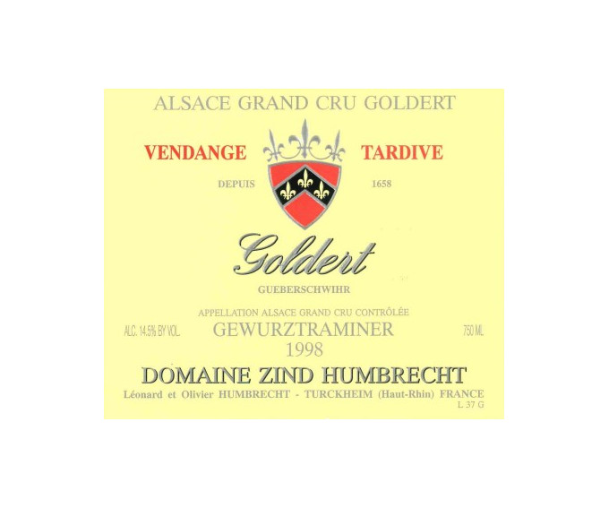 Gewurztraminer Grand Cru Goldert 1998 - Vendange Tardive