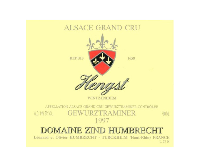 Gewurztraminer Grand Cru Hengst 1997