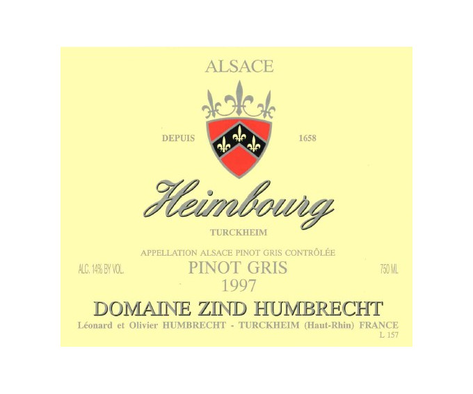 Pinot Gris Heimbourg 1997 Pinot Gris Heimbourg 1997