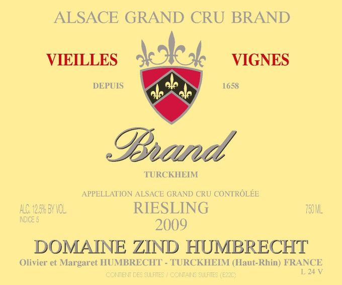 Riesling Brand Grand Cru Vieilles Vignes 2009
