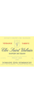 Pinot Gris Grand Cru Rangen de Thann Clos Saint Urbain 1999 - Vendange Tardive