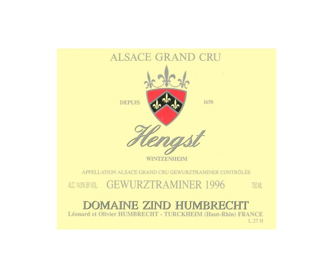 Gewurztraminer Grand Cru Hengst 1996