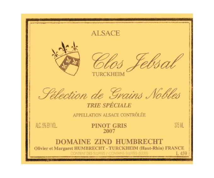 Pinot Gris Clos Jebsal Trie Spéciale SGN 2007