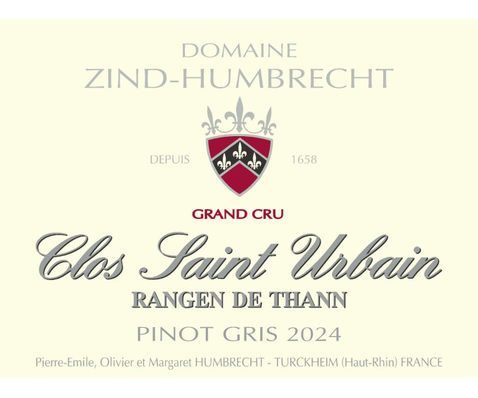 Pinot Gris  Grand Cru Rangen de Thann Clos Saint Urbain 2024