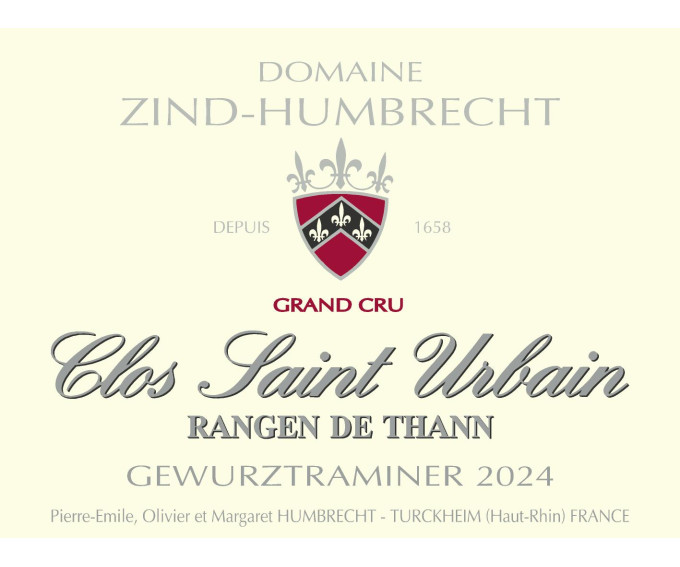 Gewurztraminer Grand Cru Rangen de Thann Clos Saint Urbain 2024