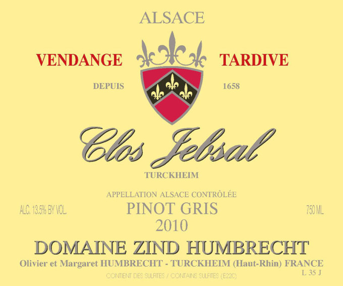 Pinot Gris Clos Jebsal 2010