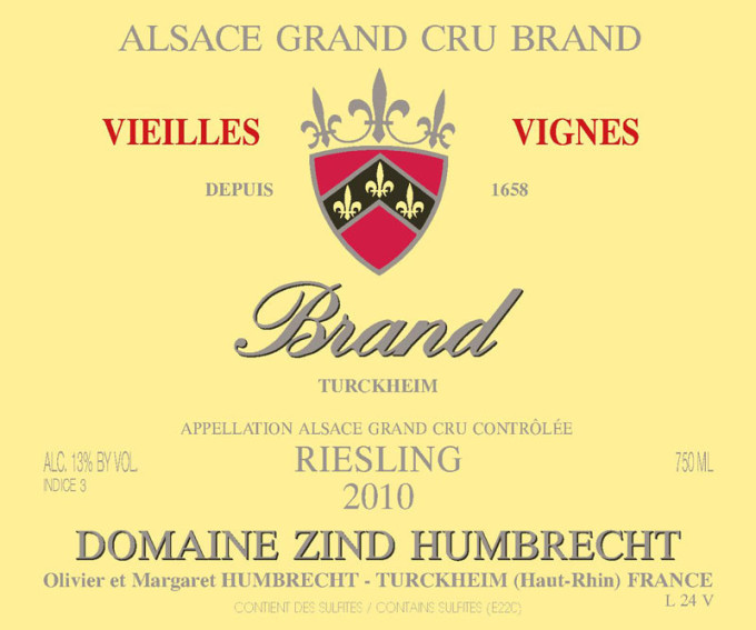 Riesling Brand Grand Cru Vieilles Vignes 2010