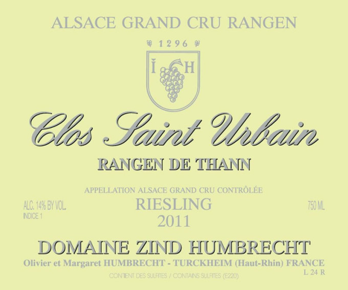 Riesling Clos Saint Urbain Rangen de Thann Grand Cru 2011