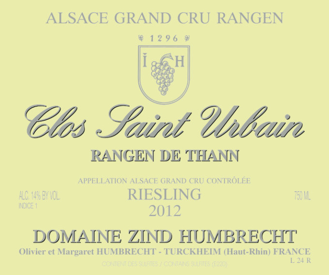Riesling Clos Saint Urbain Rangen de Thann Grand Cru 2012