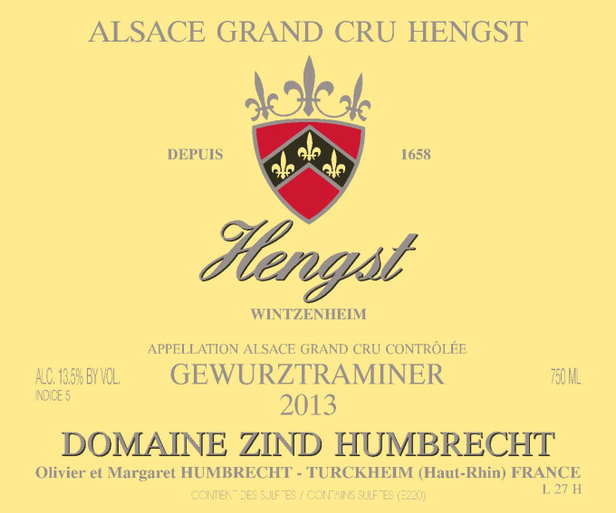 Gewurztraminer Hengst Grand Cru 2013