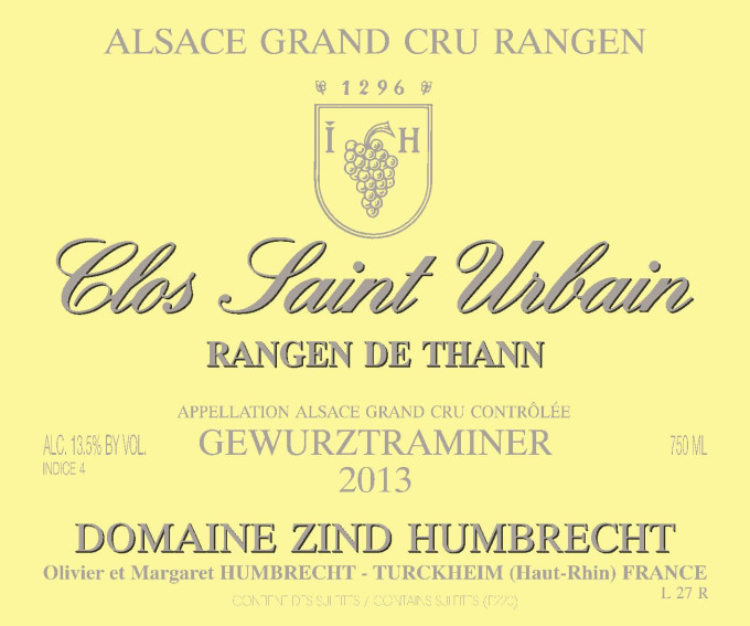 Gewurztraminer Clos Saint Urbain Rangen de Thann Grand Cru 2013