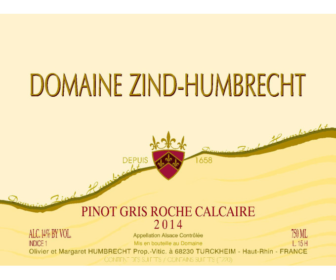Pinot Gris Roche Calcaire 2014