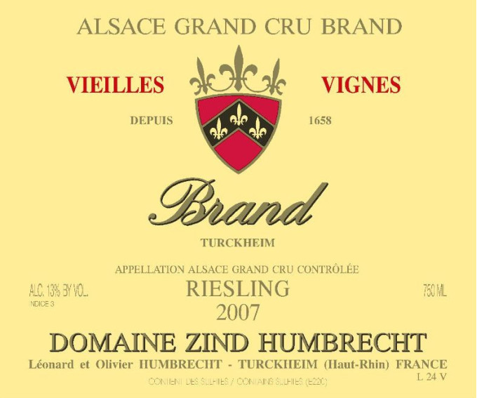 Riesling Brand Grand Cru Vieilles Vignes 2007
