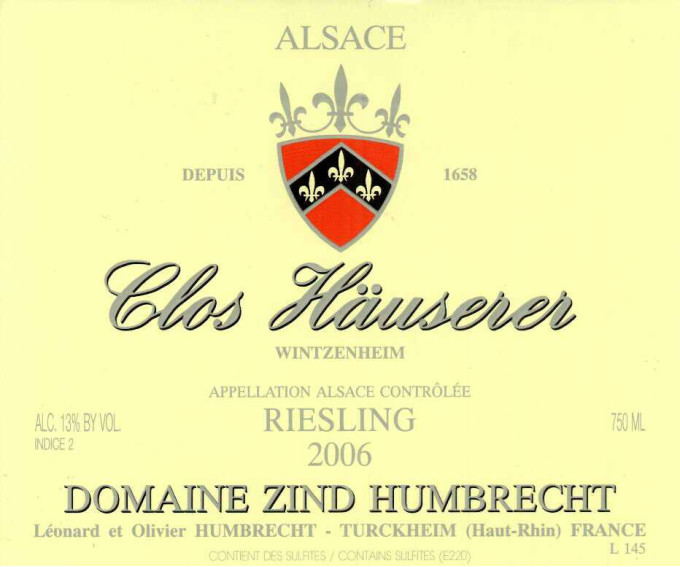 Riesling Clos Häuserer 2006