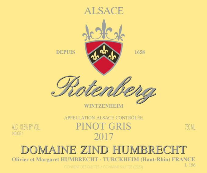 Pinot Gris Rotenberg 2017