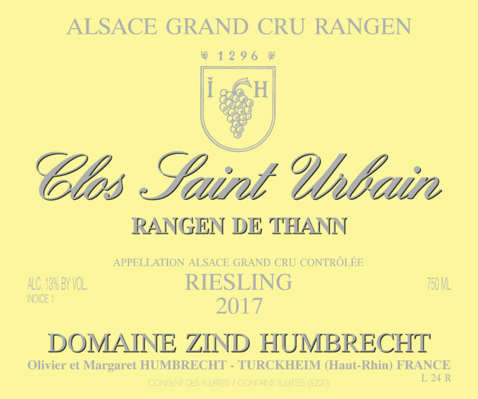 Riesling Grand Cru Rangen de Thann Clos Saint Urbain 2017