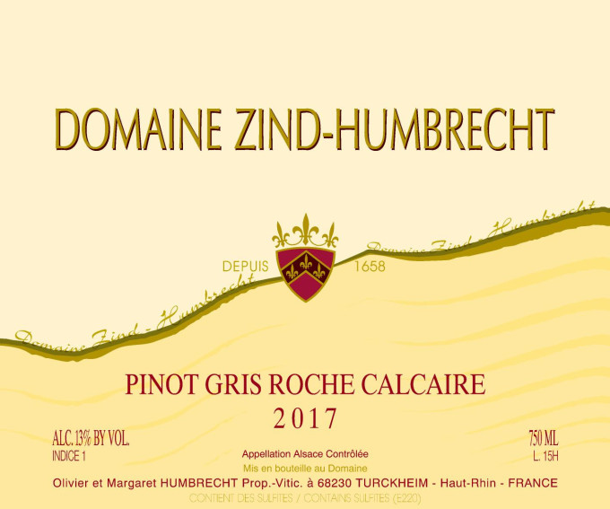 Pinot Gris Roche Calcaire 2017