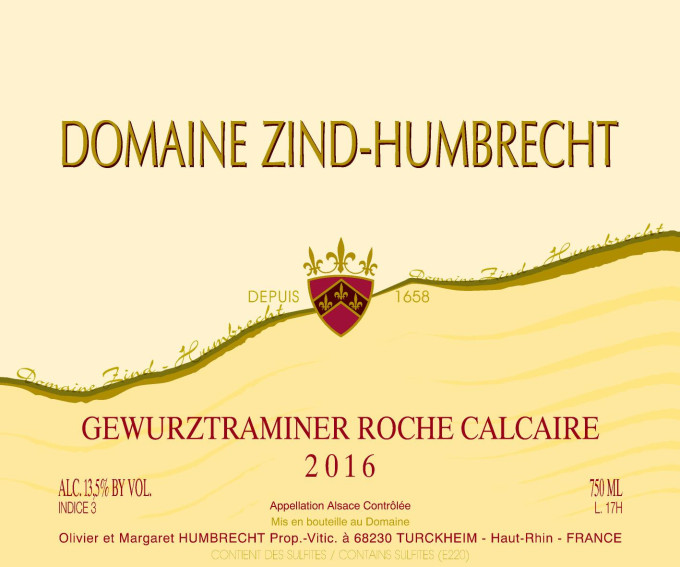 Gewurztraminer Roche Calcaire 2016 - Lot 17H