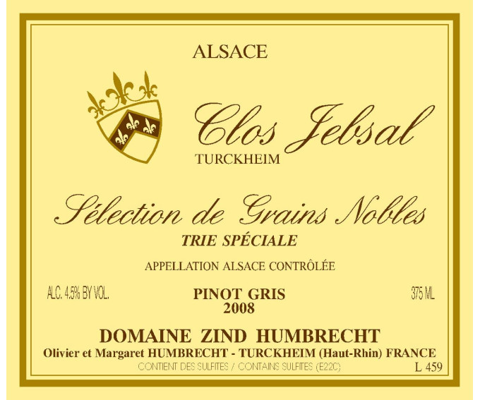 Pinot Gris Clos Jebsal Trie Spéciale 2008