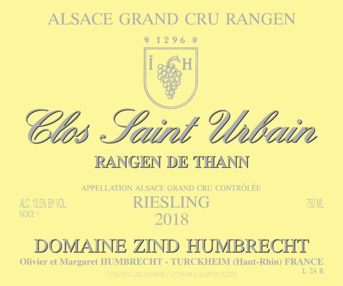 Riesling Rangen de Thann Clos-Saint-Urbain Grand Cru 2018