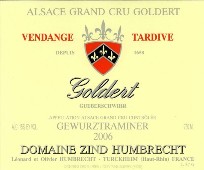 Gewurztraminer Grand Cru Goldert 2006 - Vendange Tardive
