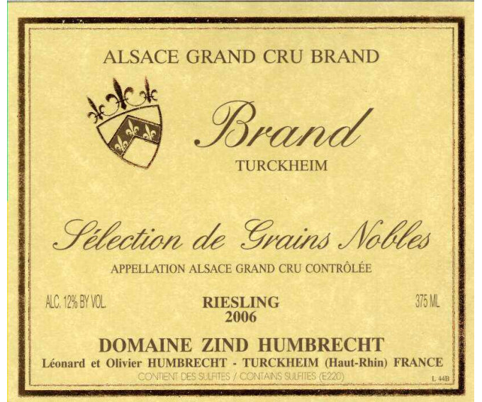 Riesling Grand Cru Brand 2006 - Sélection de Grains Nobles
