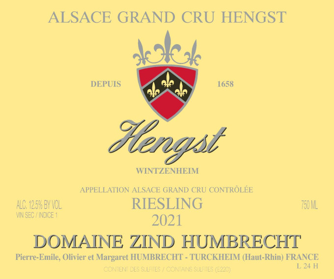 Riesling Grand Cru Hengst 2021 Riesling Grand Cru Hengst 2021